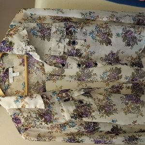Small Delia's button up floral sheer shirt